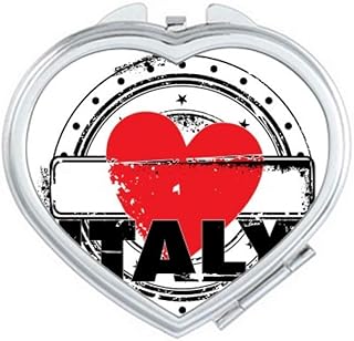 I Love Italy Word Love Heart Circle Shape Mir...