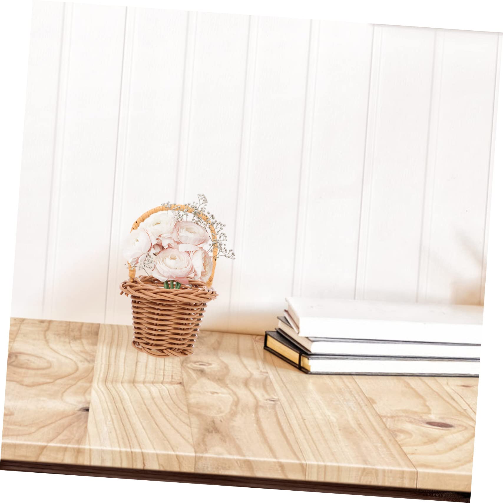 LABRIMP 32piezas Cesta De Flores Tejida De Cesta Para Almacenamiento De Flores Capazo De Rattan Natural Para Decoración De Especiales Para Boda y Pascua