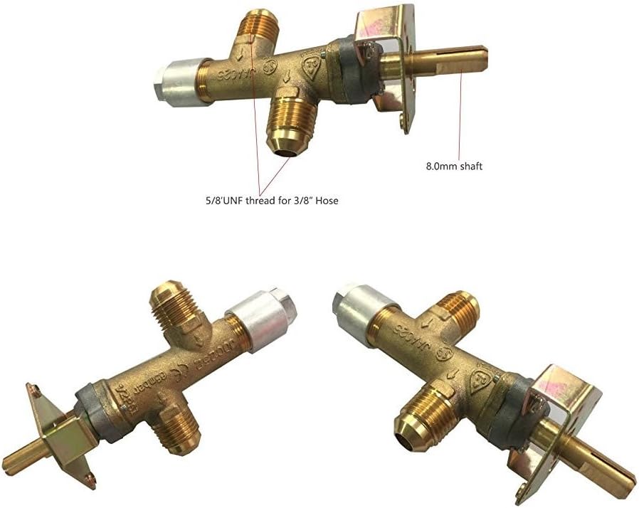 Meter Star CSA Certified Brass Safety Gas Valve for Fire Pit/Gas Grill, BBQ Grill Control Valve Assembly with 3/8" NPT(5/8UNF) Inlet and Outlet Corrugated or Flexible Hose : Patio, Lawn & Garden