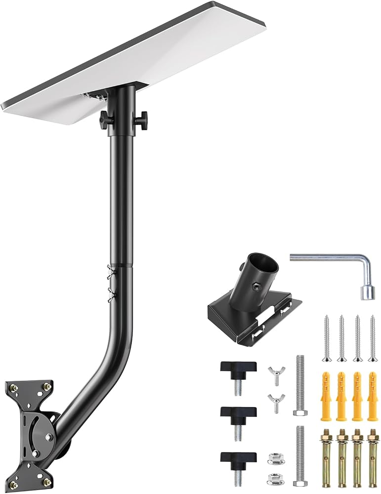 Starlink Mini Wall Mount Holder,24.2inch Dual-Stage Pole Mount with Pipe Adapter,360° Adjustable Mount for Starlink Mini 2024/2025/2026,Mini X,Rustproof Anti-Corrosion,Perfect for Wall/Roof/RV Shed — 사진 1