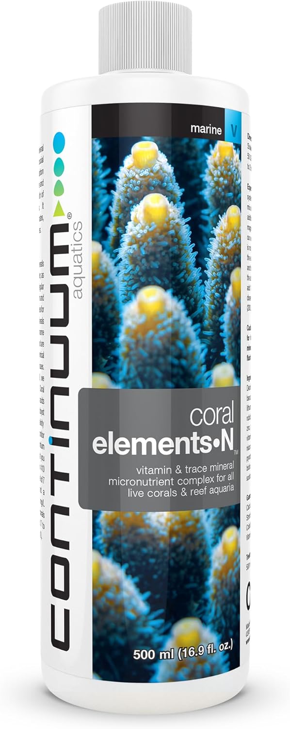 Continuum Aquatics Coral Elements N - Vitamin & Trace Mineral Nutrient Supplement for Coloration of Live Corals & Reef Aquarium