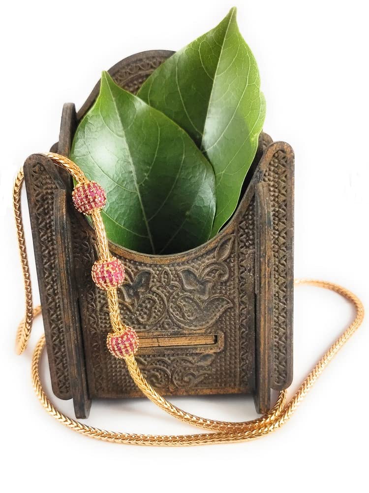 CUTE GOLD One Gram Micro Gold Plated Traditional Designer American Diamond Stone Mugappu Chain for Women & Girls (B0BG215P11) Amazon Price History, Amazon Price Tracker