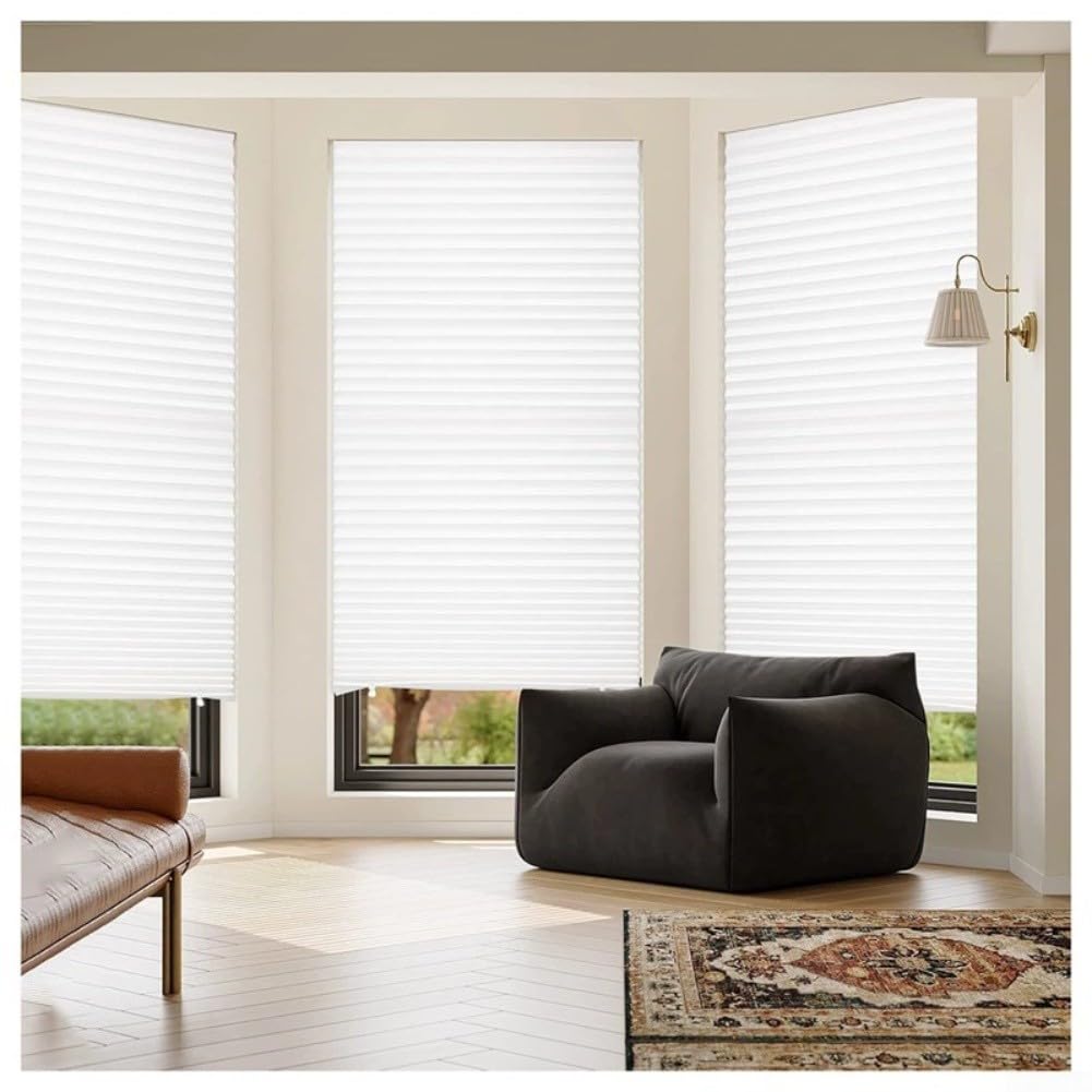 Plissee Vorhang Verdunkelung | Vlies Stoff | Selbstklebend 60x150 Cm | Einfach Montage