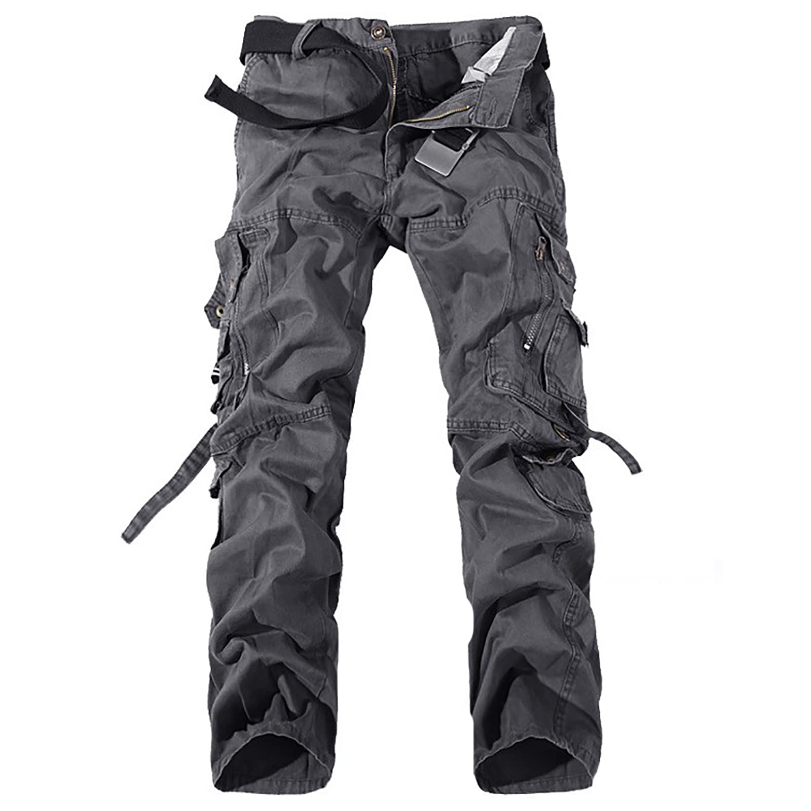 Youthful Flying Men's Grey Tactical Cargo Trousers Waterproof Ripstop Combat Trousers With Multi-Pocket Outdoor Hiking Pants Lightweight(Size:34w,Color:grey)