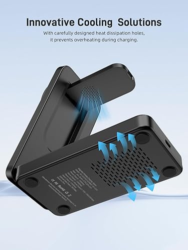 Miniatura 5 de Cargador inalámbrico para estación de carga Apple, cargador MagSafe dual para iPhone 1717 Pro17 ProiPhone 16 Pro MaxAirPods, estación de carga