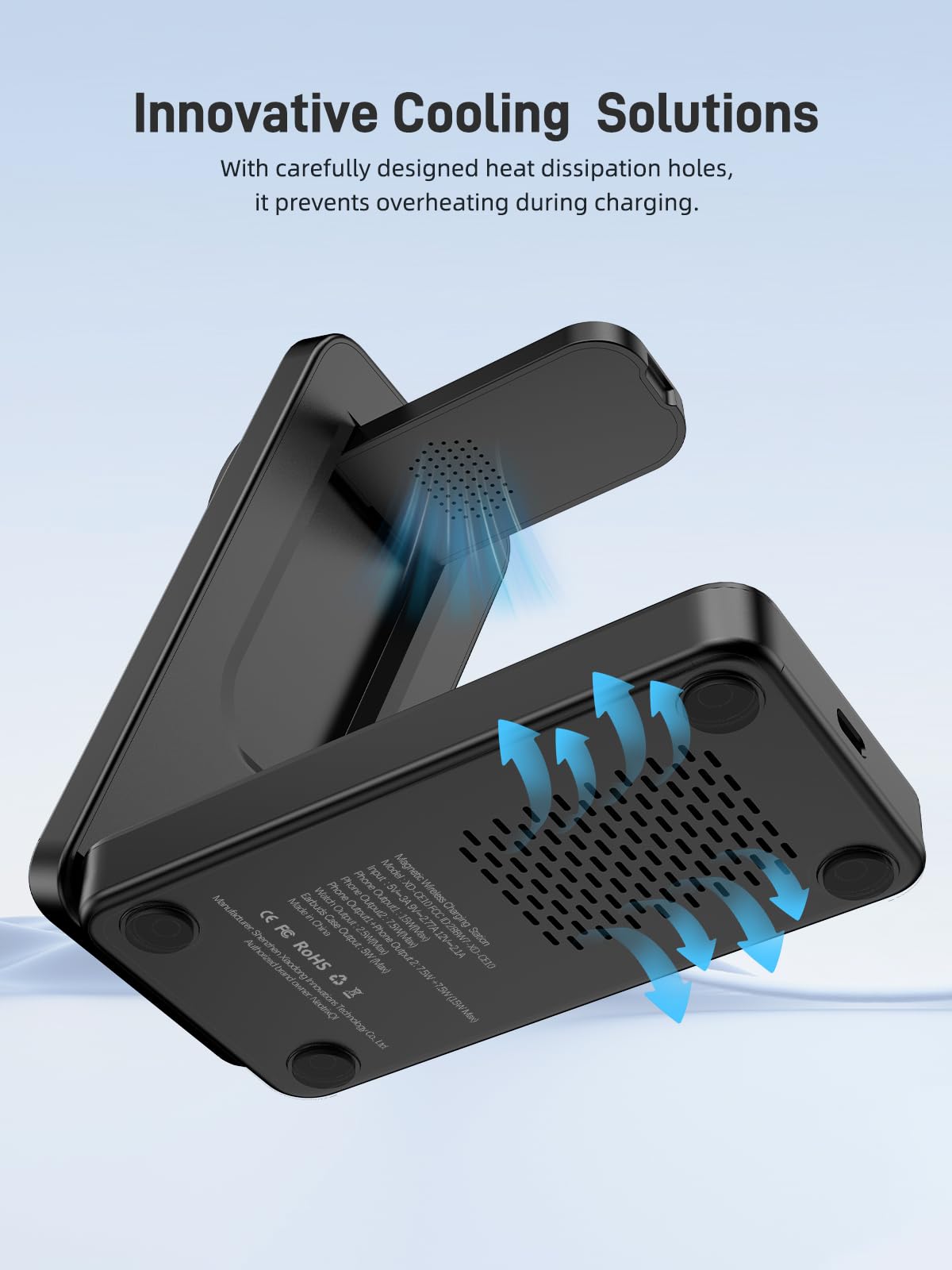 Podwójna ładowarka Mag -Safe do iPhone 16 Pro Max, Podróżna ładowarka magnetyczna do iPhone 15/14/AirPods 4 3 Pro, Składana bezprzewodowa stacja ładująca, Podstawka do zegarka Apple Watch 10