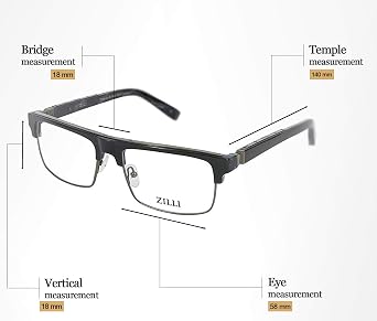 ZILLI 60005 C03 Eyeglasses for Men Rectangular Titanium Eyewear Acetate Frame