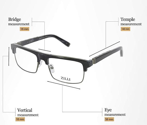 ZILLI 60005 C03 Eyeglasses for Men Rectangular Titanium Eyewear Acetate Frame