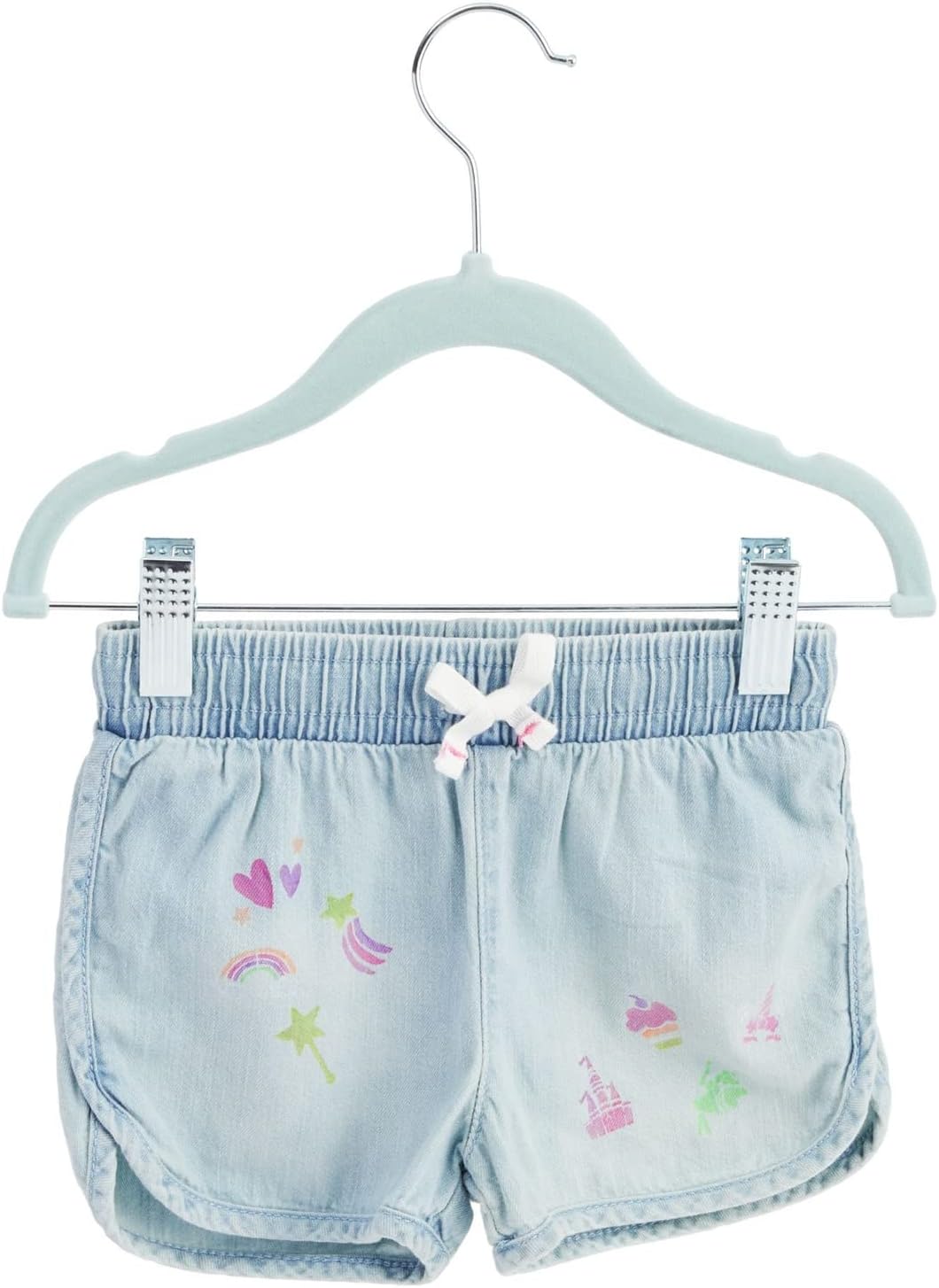 Juvale 24-Pack Light Blue Velvet Hangers - Kid Hangers with Clips - 360 Degree Swivel Hook & Space-Saving Design - 12 x 8 in, Light Blue - Image 5