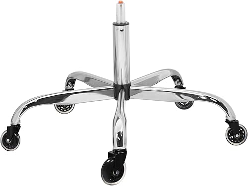 Miniatura 7 de Frassie Silla de oficina de 28 pulgadas, base de metal, repuesto para silla de computadora resistente, parte de base con 5 ruedas, 1 cilindro