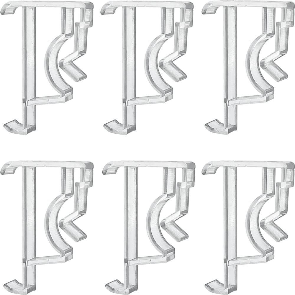 Valance Clips 10pcs 2.5inch Clear Plastic Hidden Retainer Holder Clip for Window