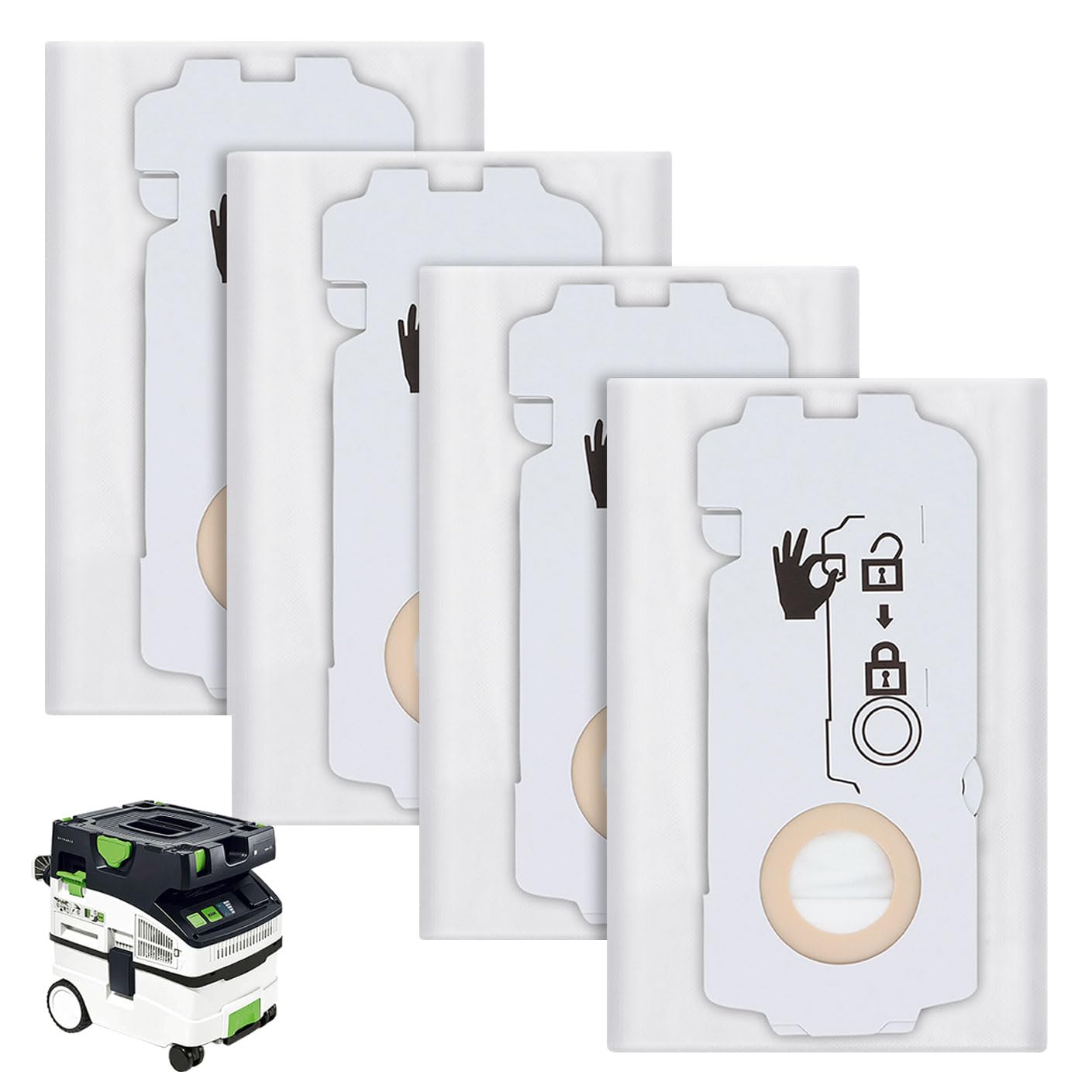 Sgizoku 204308 Dust Bags for Festool CT MINI,CT MINI I,CT MIDI and CT MIDI I Manufactured From 2019+ Model Dust Extractors - CT MIDI-2 Type Vacuum Cleaner Dust Extractors SMS Bags