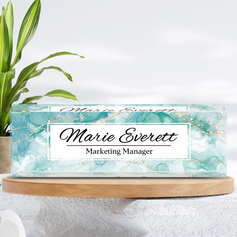 Miniatura 6 de Placa de nombre de escritorio personalizada, placa de identificación acrílica personalizada para escritorio, decoración de escritorio de oficina