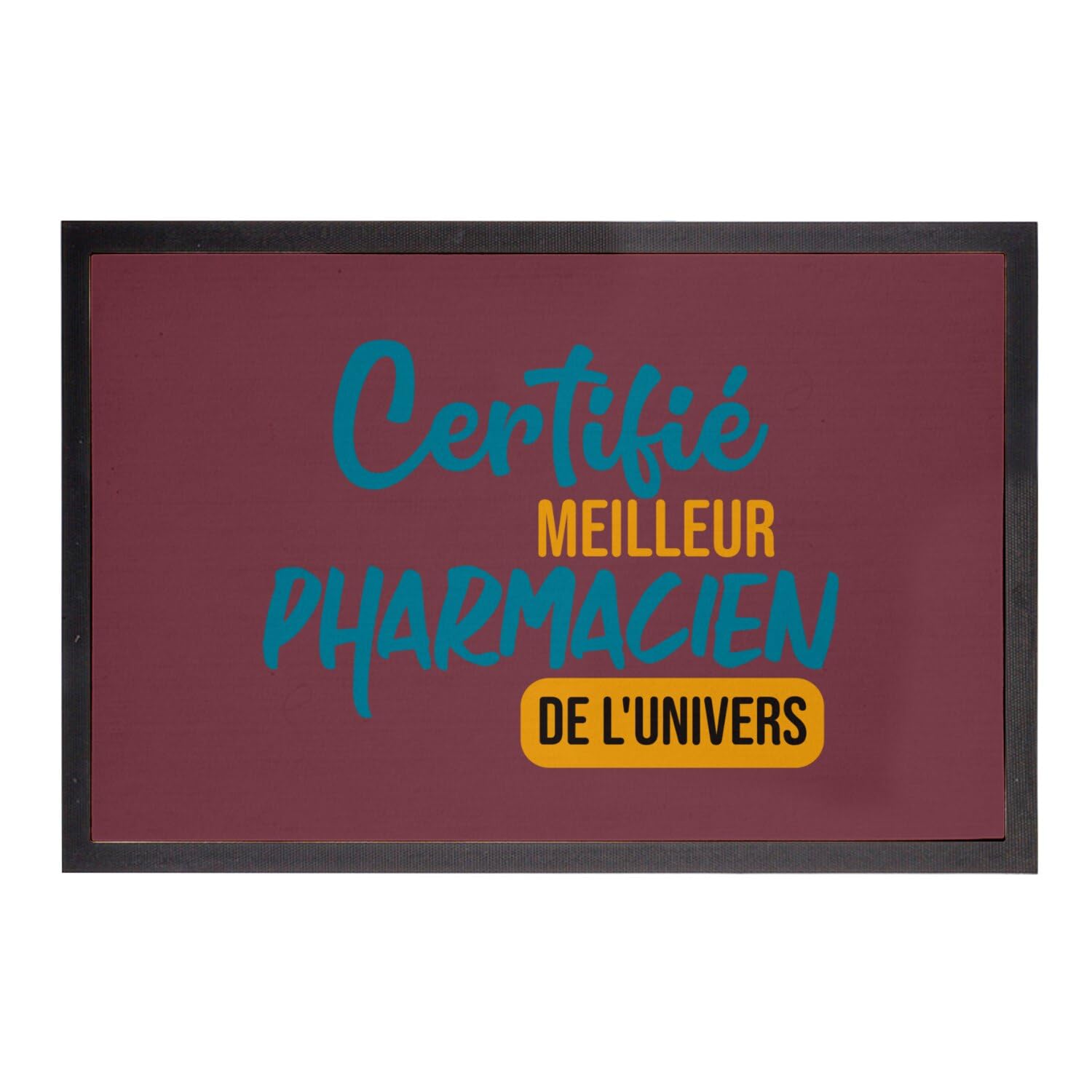 Paillasson rouge meilleur pharmacien de l'univers docteur médicament 60x40cm