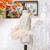 Vista 7 de Vestido de princesa de encaje para perros pequeños y pequeños extragrandes, color negro, talla L