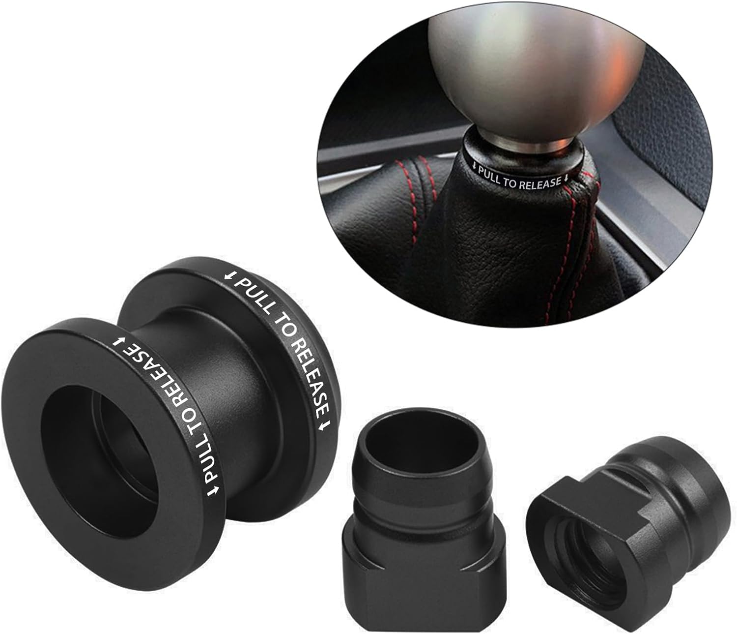 Bevinsee Shift Boot Collar Upgrade M10x1.5mm Shifters Knobs Compatible with Honda Accord 2003-2007,Civic 2002+,CR-V 2002-2006,Element 2003-2011,Compatible with Acura RSX TSX 2002-2005 Aluminum Black
