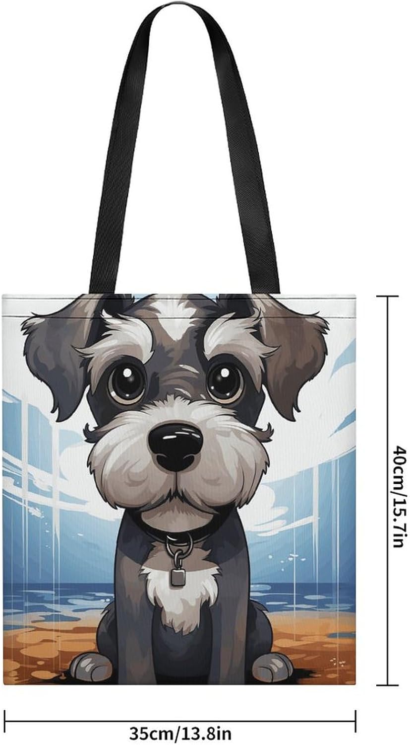 Cute Aesthetic Canvas Tote Bag for Women Lady Reusable Grocery Bag image 4