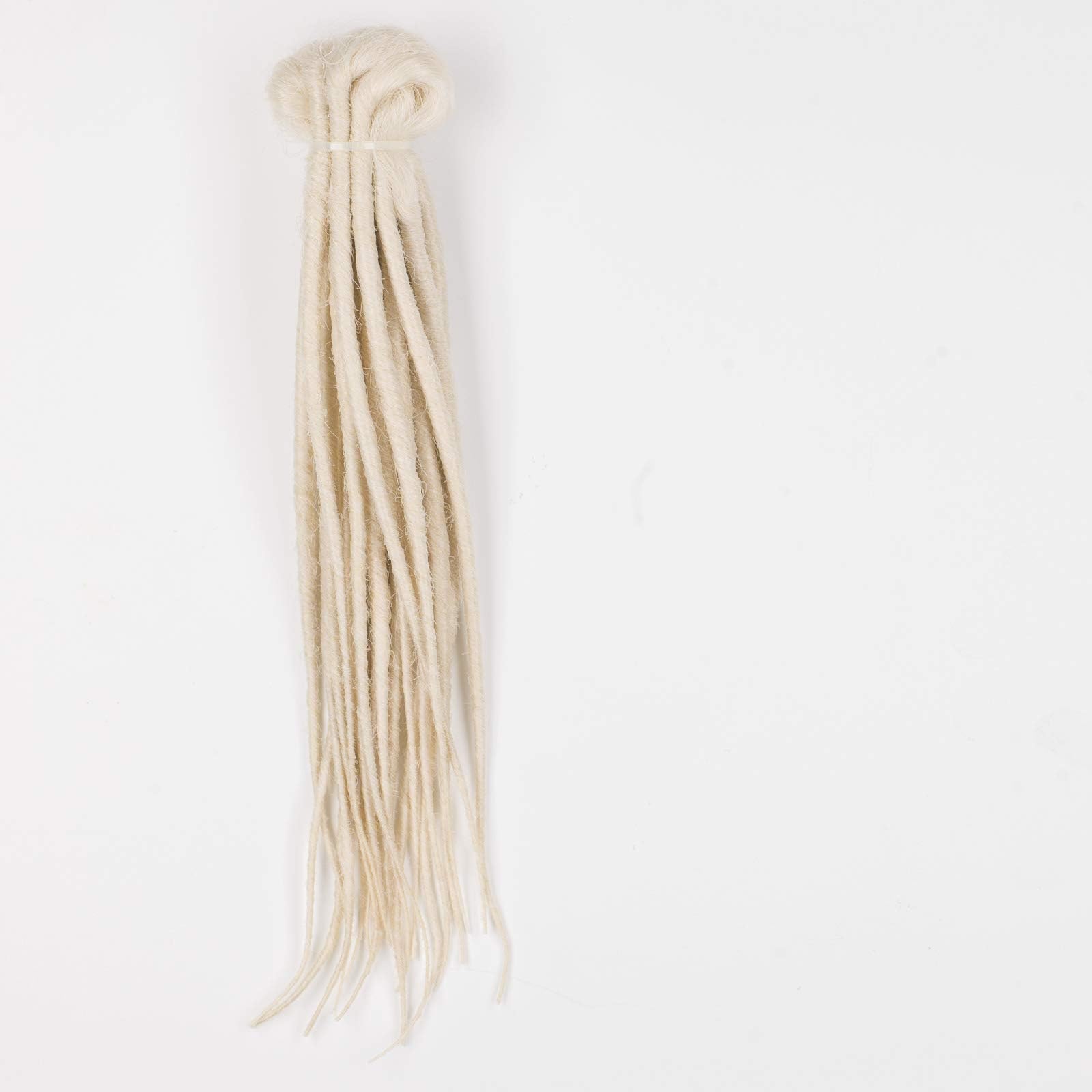 Synthetic Dreadlocks Backcombed Extensions 10 Pack Double Ended (Short - 25cm) (Short 25cm, White Pale Blonde)