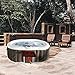 Aleko 145 Gallon Water Capacity PureSpa 2 Person Square Inflatable High Powered Bubble Jetted Hot Tub with Fitted Cover, Brown and White