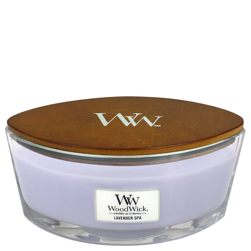 Woodwick Lavender spa Hearthwick profumata ellisse 453,6 gram candela in vetro