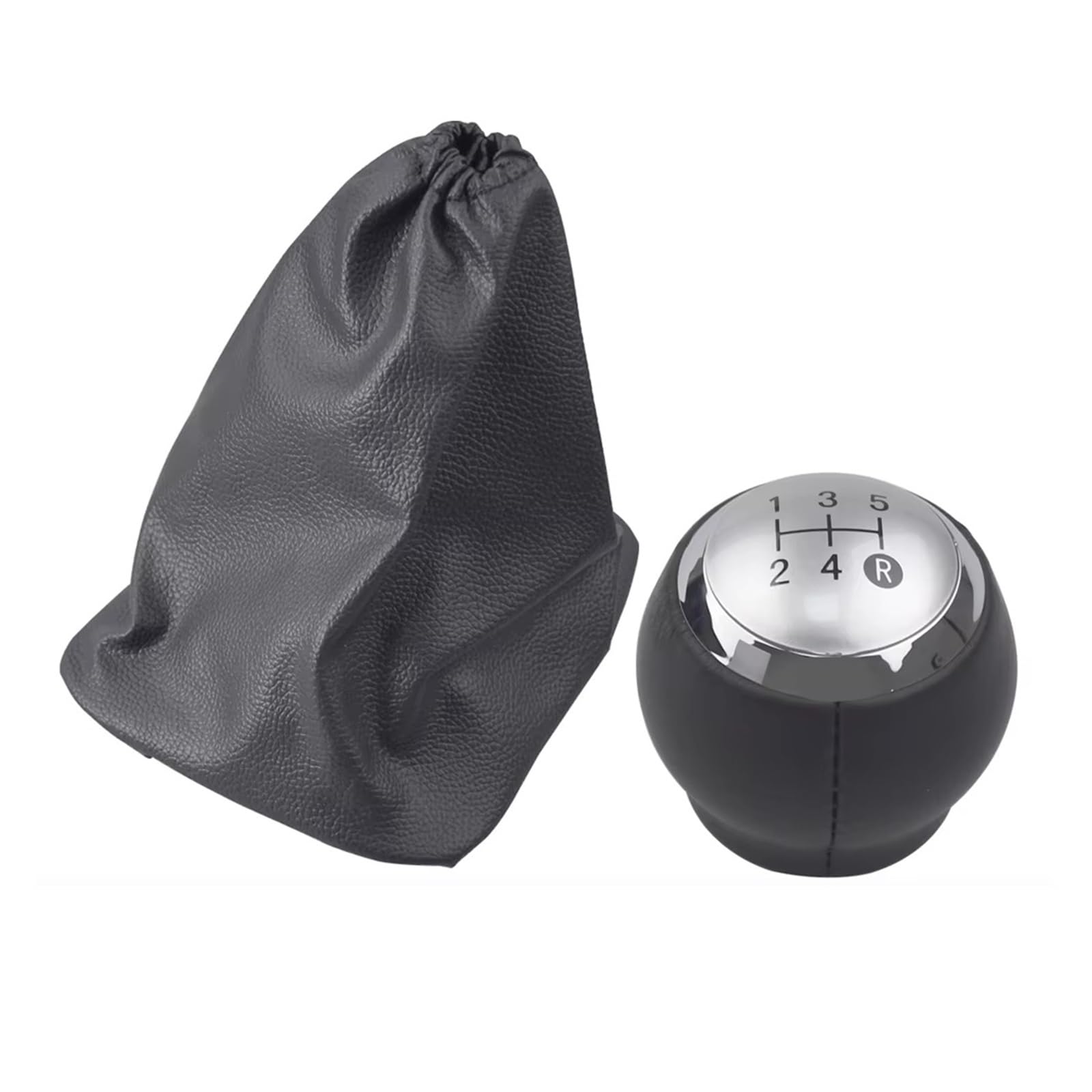 GHQFROP Transmission Gear Shift Knob for Toyota for Corolla 2007-2013 5 6 Speed Gear Shift Knob Lever Shifter Stick Gaiter Boot Cover Car Gear Stick Knob(Silver 5 Speed Set)