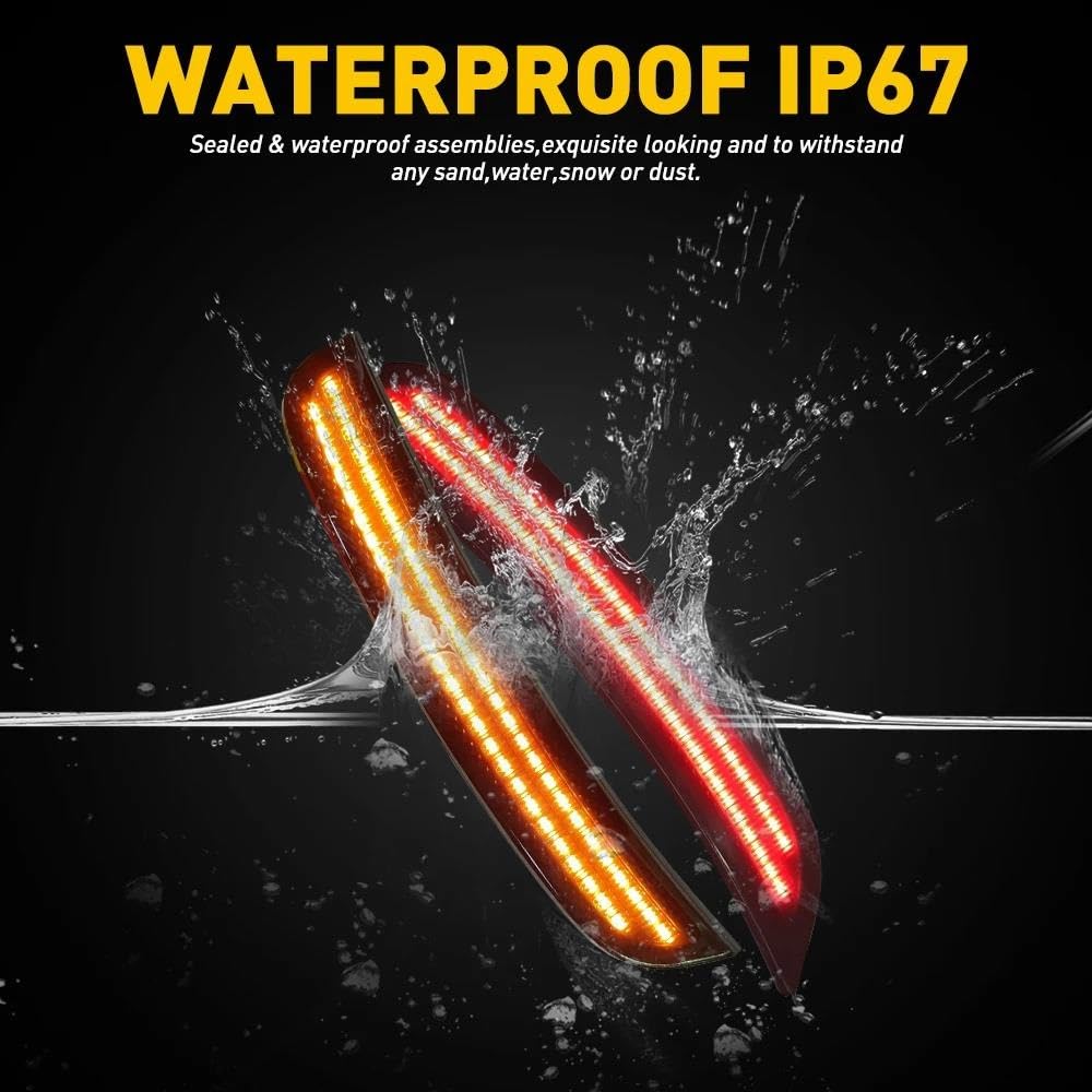Feux latéraux Pare-chocs Avant Et Arrière Voiture Double Marqueur Latéral LED Brut Clignotant Rouge Ambre Pour Chrysler 300 2015 2016 2017 2018 2019 2020 2021 Clignotant Latéral