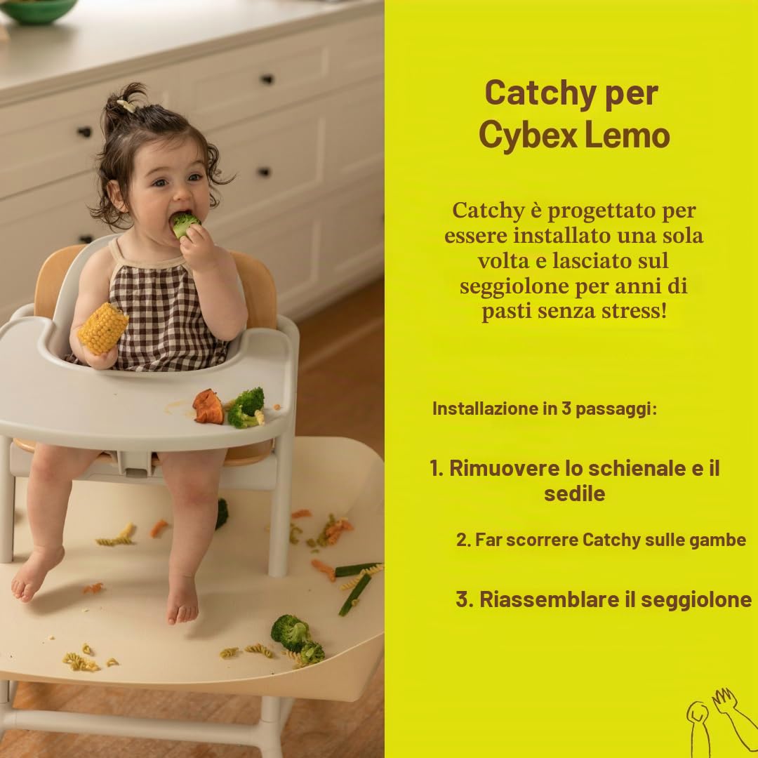 CATCHY - Raccoglicibo per Seggiolone - Compatibile con Cybex Lemo | Raccoglibriciole per Seggiolone – Seggiolone Venduto Separatamente – Accessorio per Seggiolone – Vassoio Raccogli-Cibo
