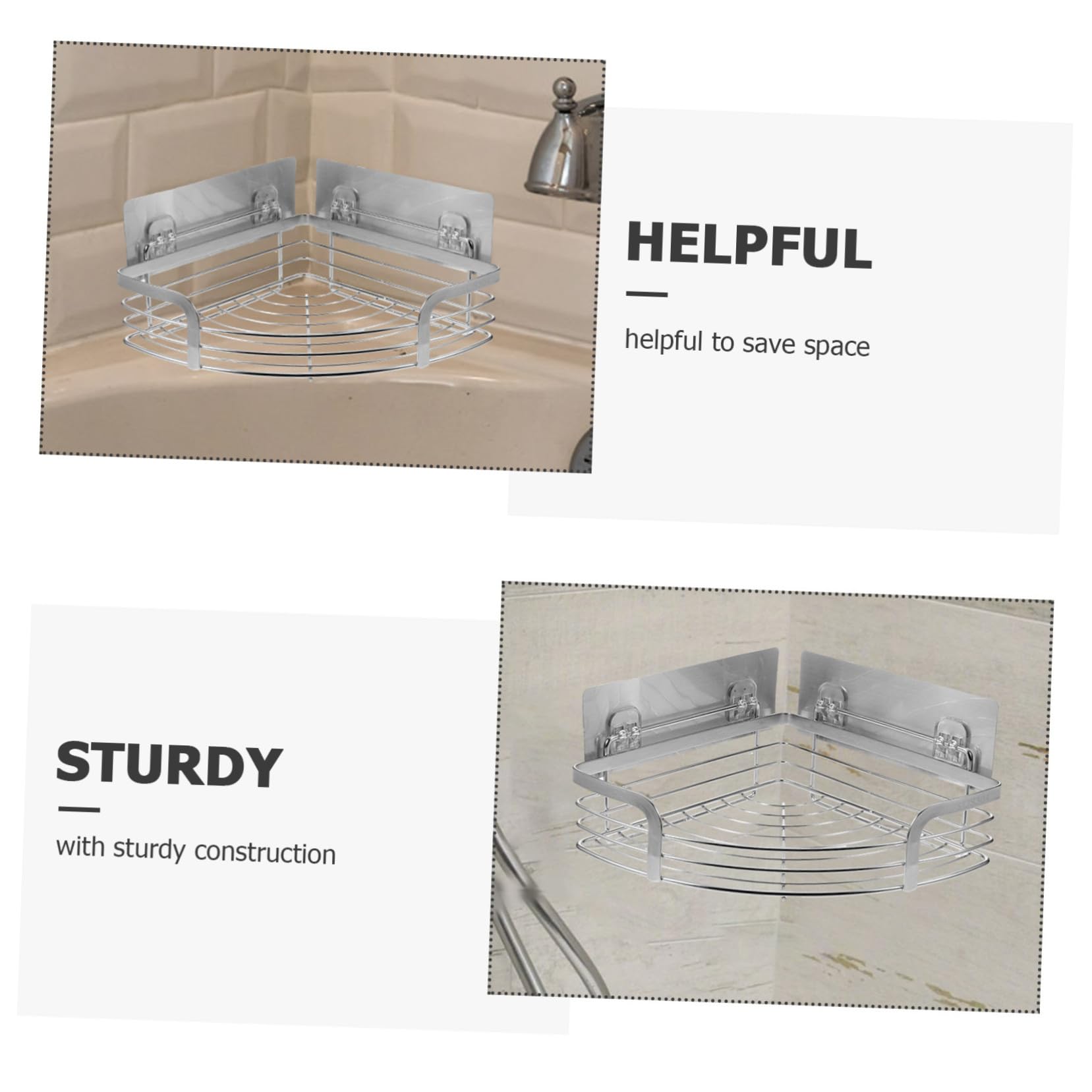 Mensola Angolare Bagno in Acciaio 304 Supporto Portaoggetti da Parete per Doccia e Cucina Scaffale Compatto Resistente e Facile da Installare