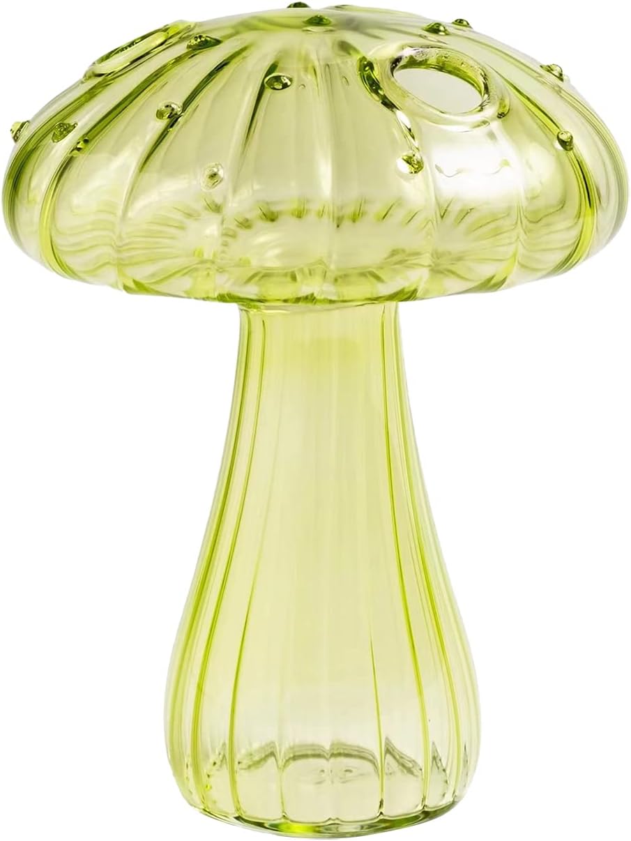 Amazon.com: Mushroom Flower Vase, Clear Mushroom Glass Vase Flower Pot ...