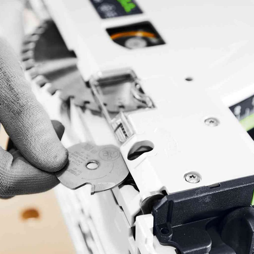 Festool TSV 60 KEBQ-Plus-FS Sierra de Incisión con Pre-corte y Guía FS | Sierra circular con KickbackStop, motor EC-TEC y hoja de diamante para cortes sin desgarros en paneles de hasta 60 mm.