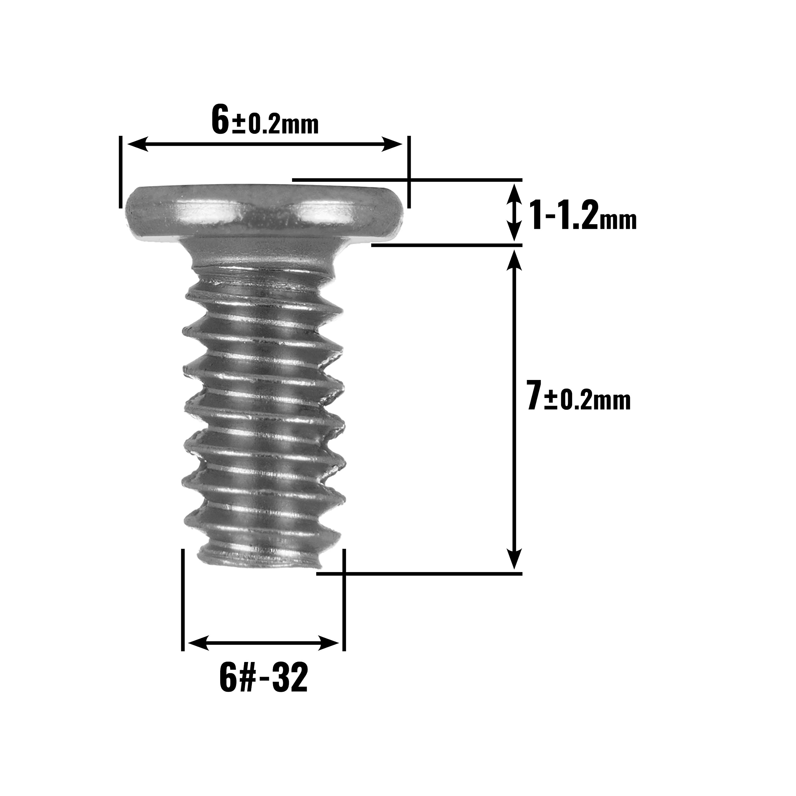 Poppstar Viti per dischi rigidi 3,5 pollici 6-32 UNC x 7 mm argento set da 50