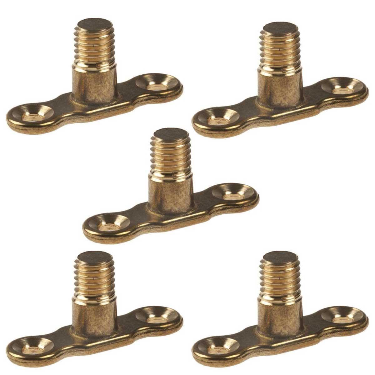 Pepte Men's Brass 5 X Back Plate For Munsen Rings M10 Thread Wall Bracket