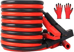 Voilamart Auto Heavy Duty Jumper Cables 1 Gauge 20Ft 3000AMP With Carry Bag Long Automotive Battery Jumper Cable Commercial Grade Booster Cables For Cars Battery Jump Start Cables For Trucks Car SUV