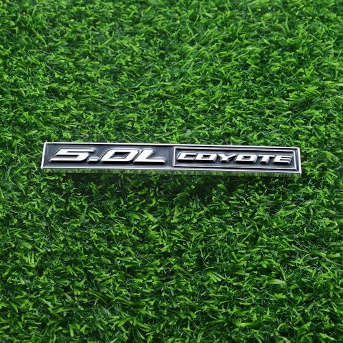 Image of 2 Pcs 5.0L Coyote Emblems 3D Badge V8 Decal Engine Trunk Sticker Nameplate Letter Fit for Mustang & 150 (Black)