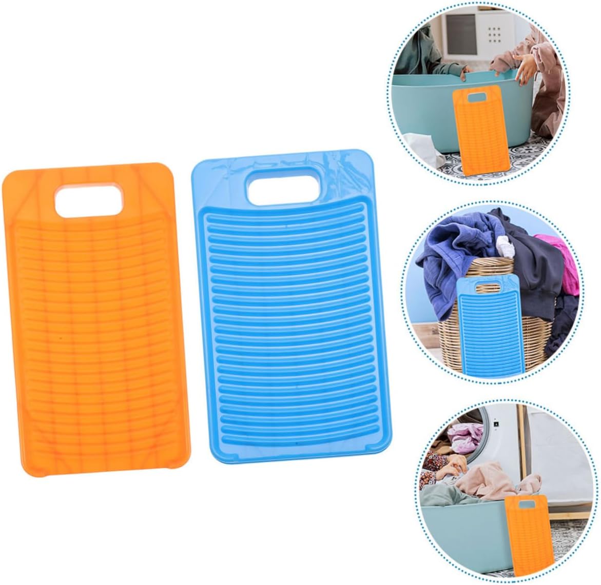 Plastic Hangable Washboard for Clothes Washing, Anti Slip, 2 Pack