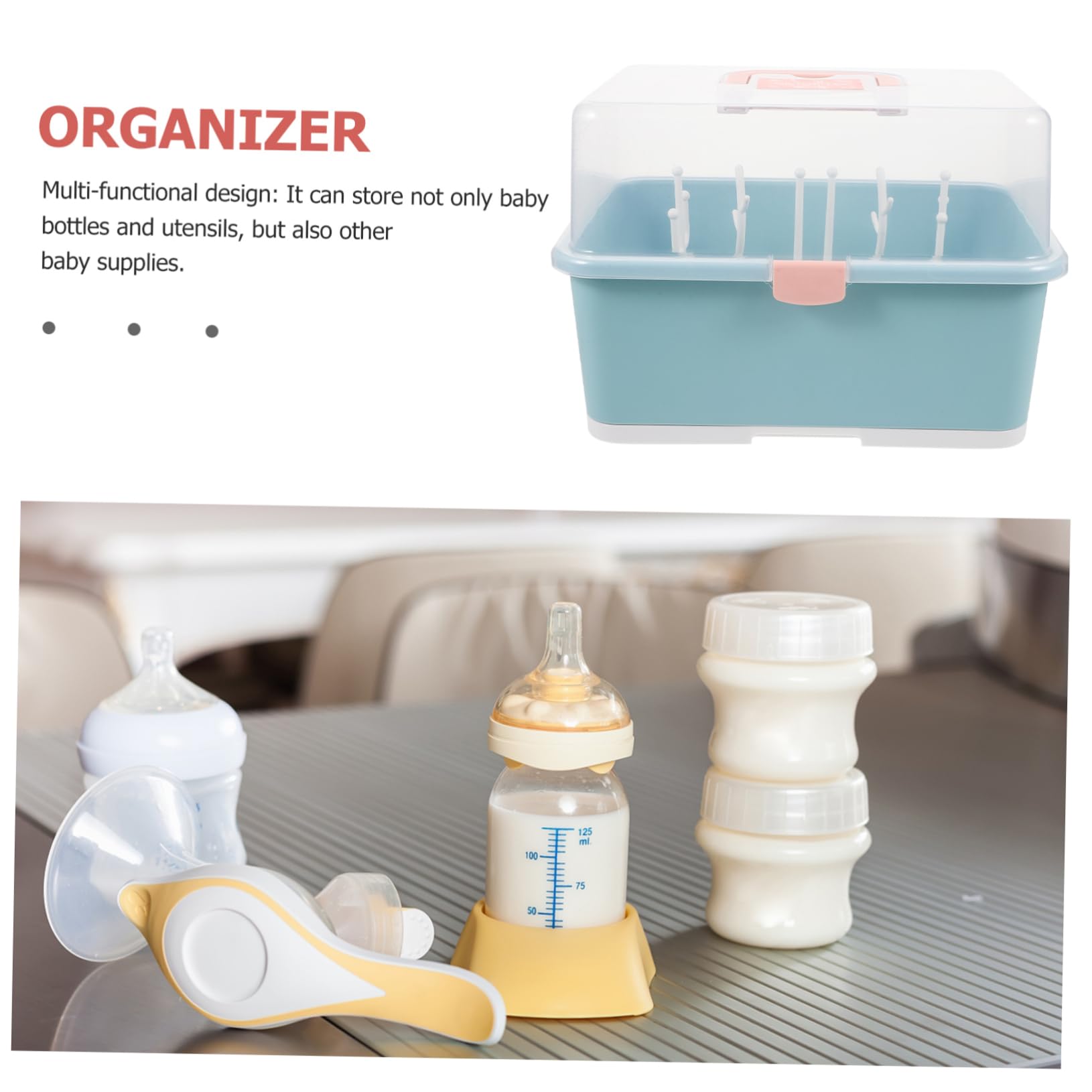 HEMOTON Boîte de Séchage pour Biberons et Étui de Rangement pour Tétines Accessoires Allaitement Organisation de Biberons