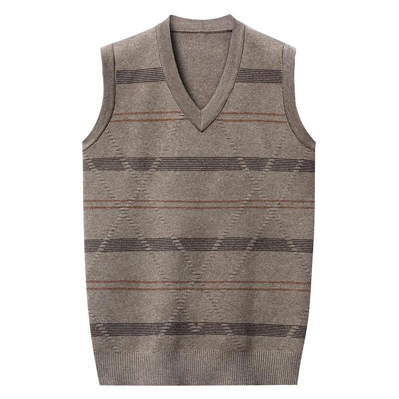 Autumn and Winter Men's V-neck Pullover knitted vest Man Wool Sweater Vest3