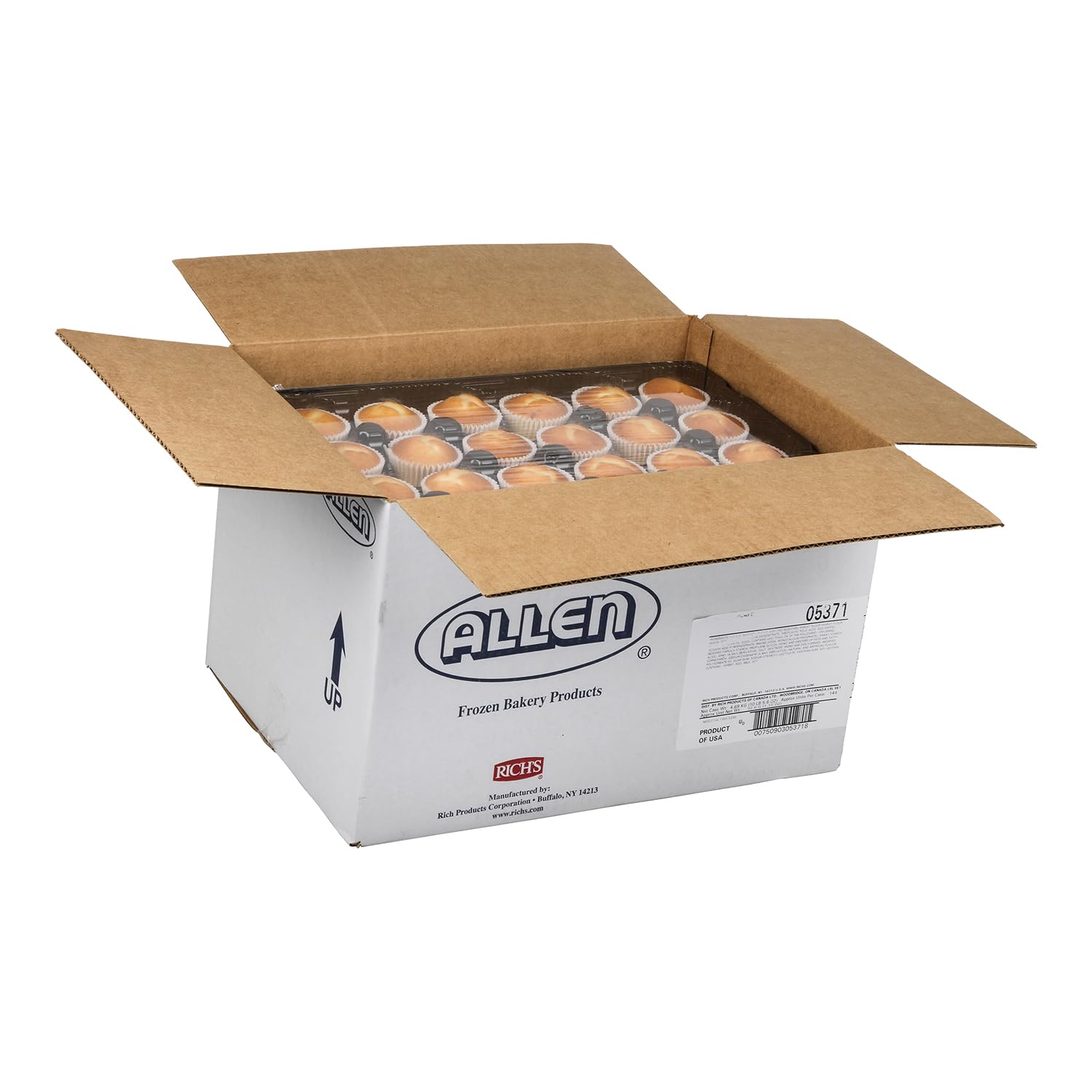 Allen Uniced White Cupcakes, Fully-Baked Ready to Decorate, 1.15oz Cupcakes, 144 per case