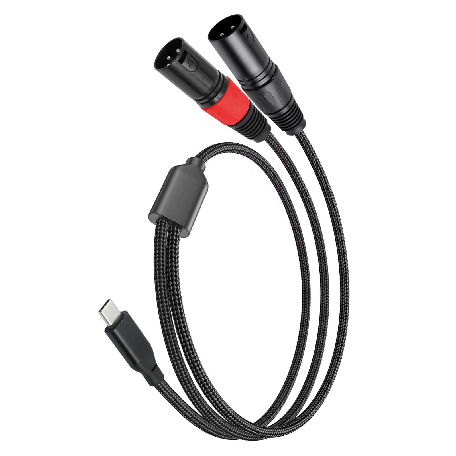 Câble USB C vers double XLR mâle pour éliminer les bruits de mixage