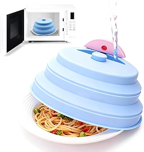 Funda plegable para microondas con vaporizador de agua, cubierta de silicona para salpicaduras y tapa de vapor, 10 pulgadas, libre de BPA, apta para