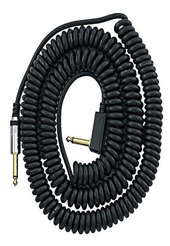 VCC090 Black Coiled 1/4" Cable with Mesh Bag, 29.5'