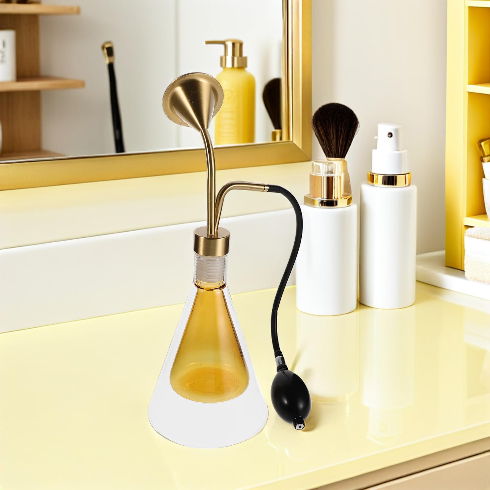 Ciieeo Aromatherapie Flasche aus Glas Aromaflasche mit Langem Pumpspender Leicht Bewahrt den Originalduft für Reisen und Spa für Kaffeebohnen und Parfüms Zufällige Farbe