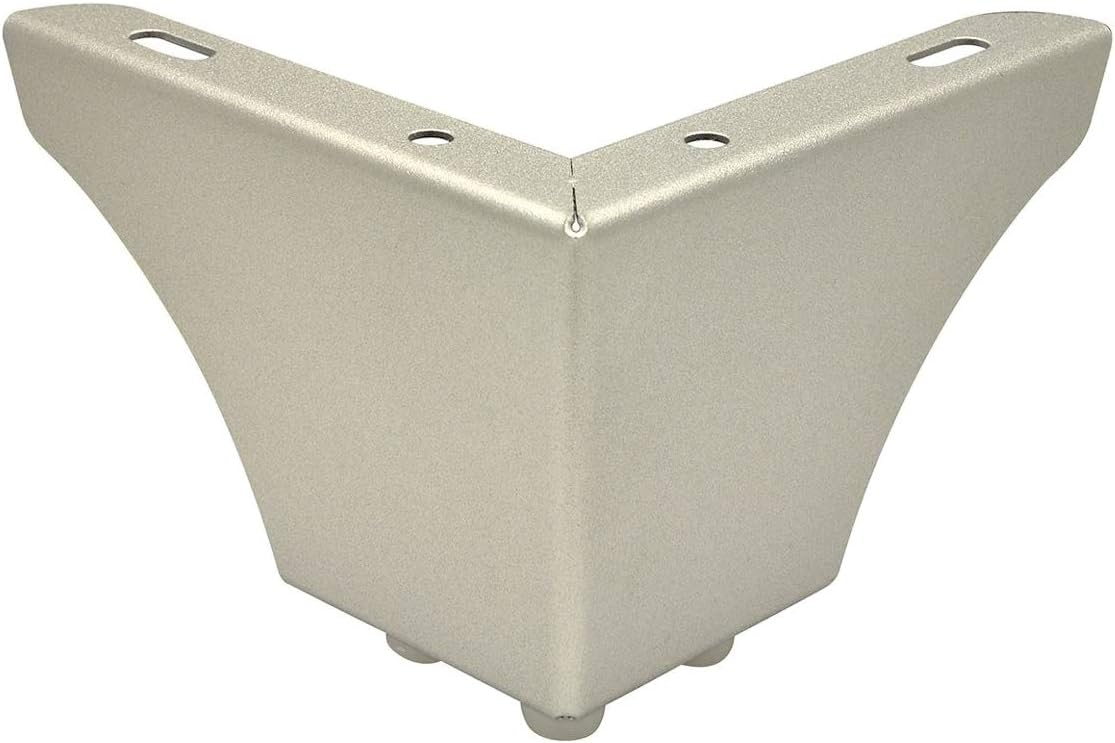 Wagner Furniture Leg/Furniture Foot/Sofa Foot - Sofa Wing - Steel Powder-Coated Silver, Screw-on Plate, 3 Studs, Height 8 cm, Leg Length 12 cm, for Pallet Furniture - 12045101