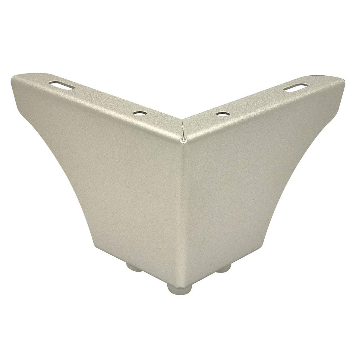 Wagner Furniture Leg/Furniture Foot/Sofa Foot - Sofa Wing - Steel Powder-Coated Silver, Screw-on Plate, 3 Studs, Height 8 cm, Leg Length 12 cm, for Pallet Furniture - 12045101