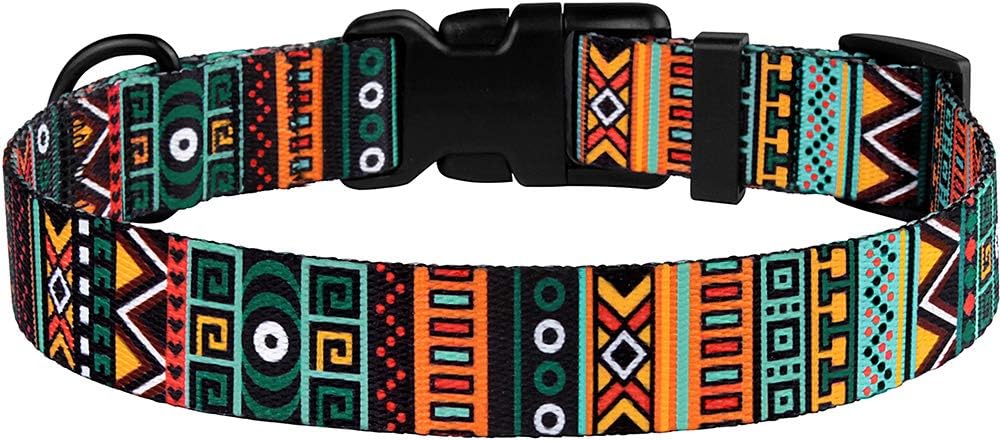 Nylon Dog Collar Aztec Pattern Pattern 1 10-13 inch