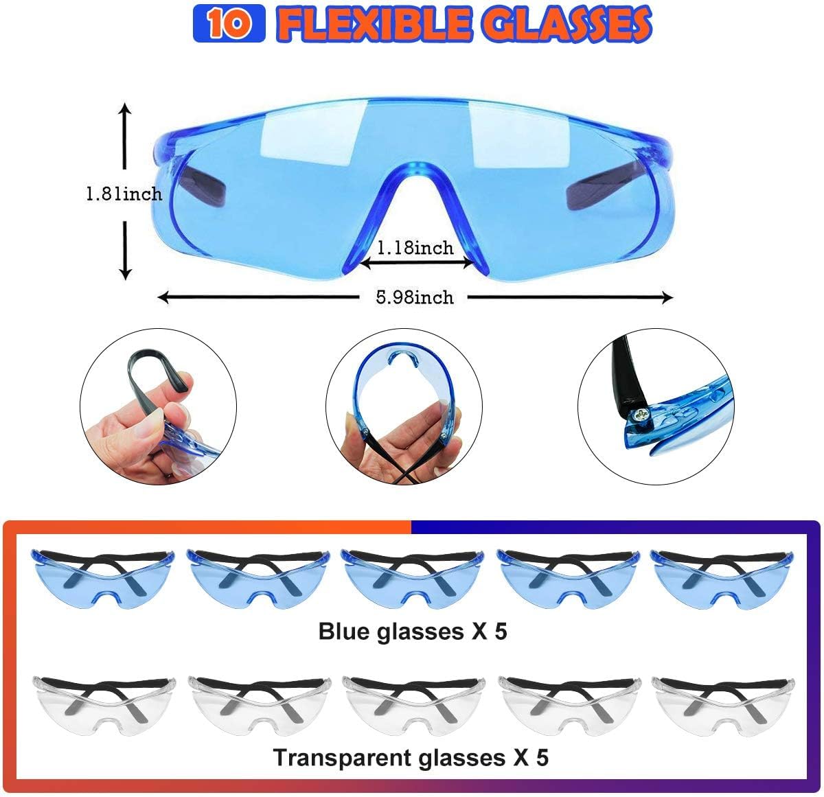 Party Supplies Compatible for Nerf - 10 Kids Pack Boys Birthday Party War Decorations,Face Mask Protective Glasses 200 Foam Bullets Darts for Two Teams Toy for Kids Boys.