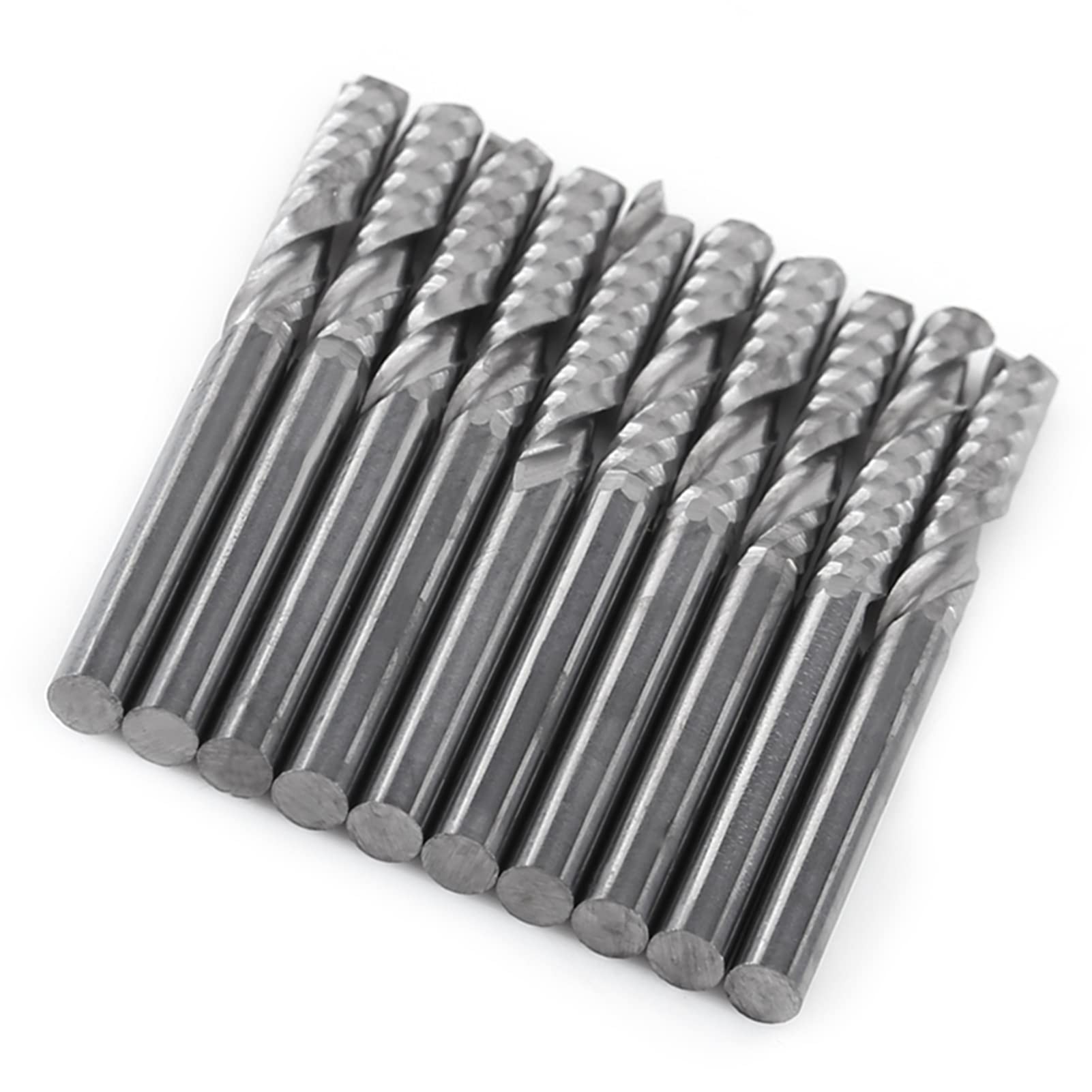 Wiertła do frezów, 10 szt. proste wiertła z chwytem frezy zestaw narzędzi CNC 3,175 mm średnica 22 mm długość do drewna stal aluminiowa