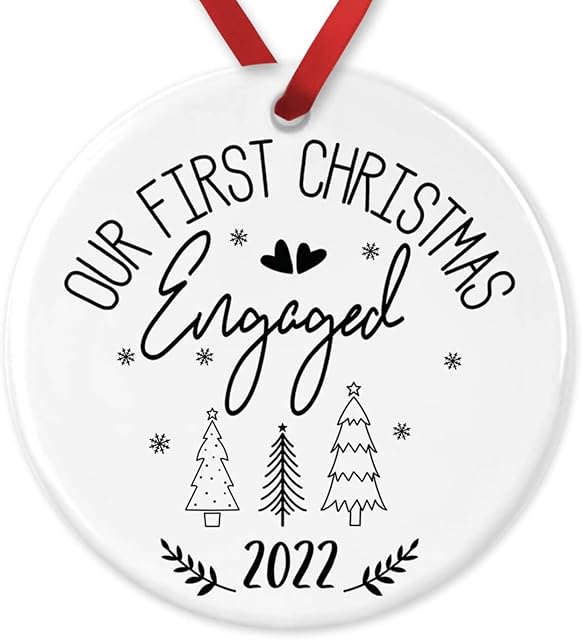 Our First Christmas Engaged Bauble, 1st Xmas Engaged Ornament, Fiancé Gift, Couples Gift Christmas Ornament, Engagement Gift, Holiday Gift