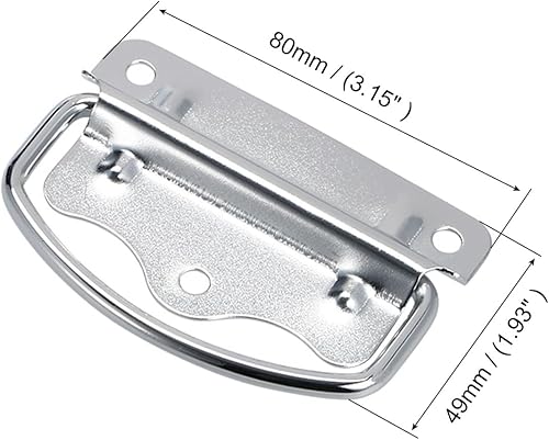 Miniatura 2 de Mango de anillo para el pecho (3.150 in3.15 pulgadas), 10 unidades, mango plegable de pintura en aerosol de hierro, para caja de herramientas de