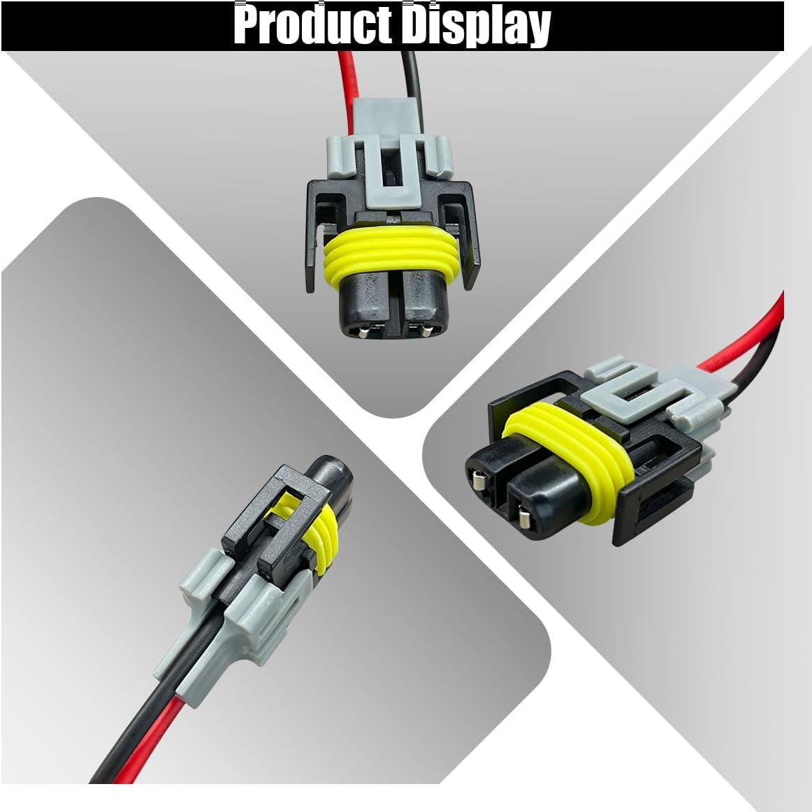 Fog Light Harness Connector with Wire, Automotive Accessories Replacement, H8/ H9/ H11 Fog Light Harness Connector for Fog Light High Low Beam Bulb, Waterproof Pigtail Adapter Plug (2 PCS)